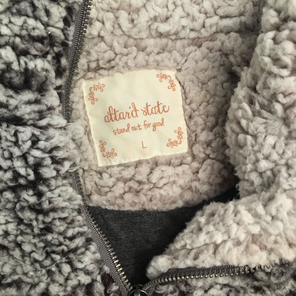 Sherpa Pullover Quarter Zip Teddy Jacket - Picture 5 of 6